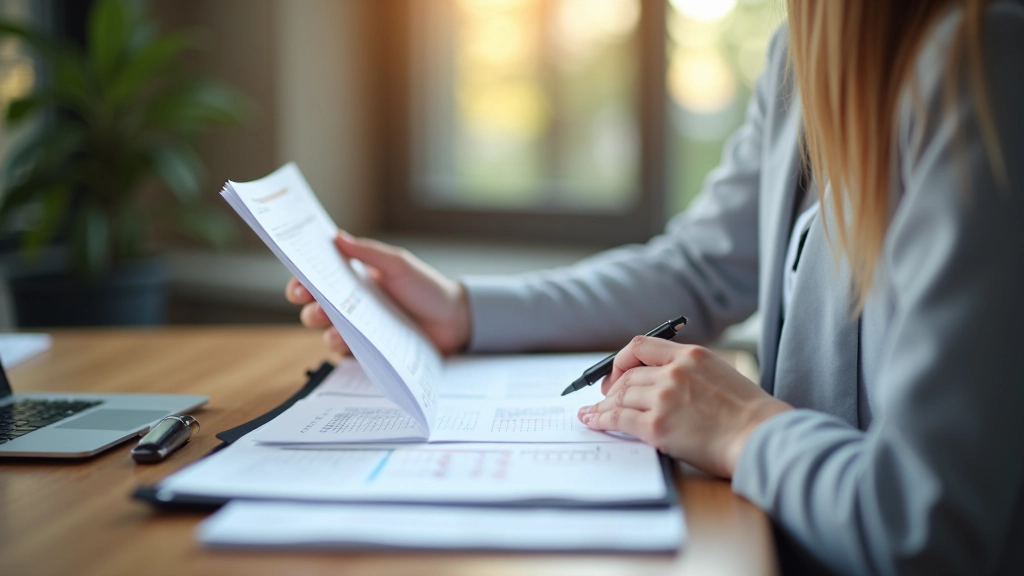 Person reviewing calendar and task list at wooden desk with notebook and pen in morning light